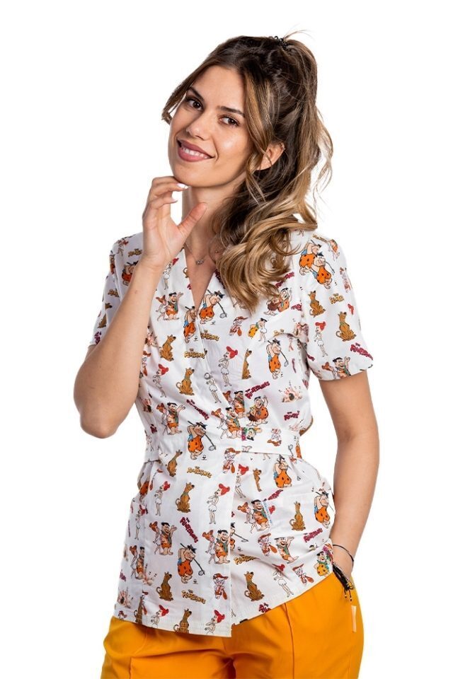 Medicinska obleka iz kimona Flintstone z dvema žepoma